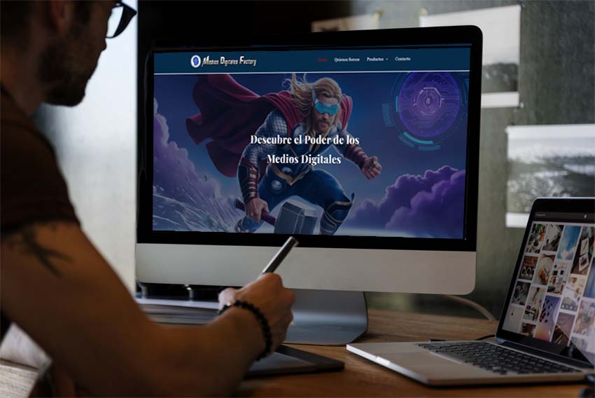 Man editing photos on a computer